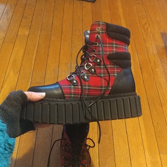 Plaid Ankle Boots - Picture 2 of 2